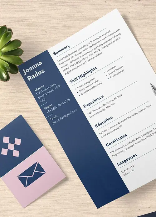 Modèle CV d'infirmière